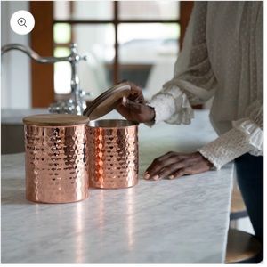 UNCOMMON JAMES HAMMERED COPPER CANISTERS